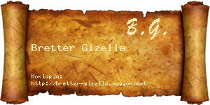 Bretter Gizella névjegykártya